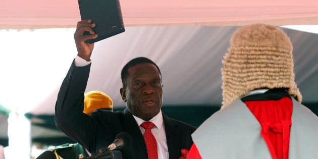 Emmerson Mnangagwa is sworn in as Zimbabwe's president in Harare, Zimbabwe, November 24, 2017.