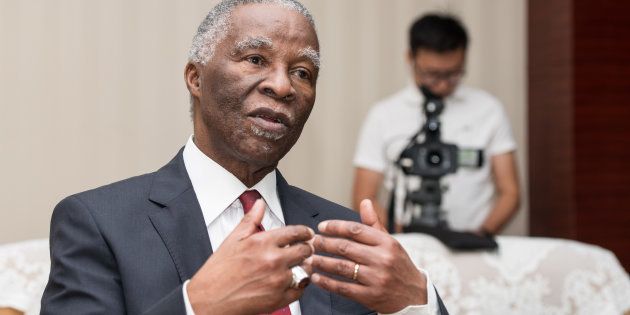 Thabo Mbeki, former President of South Africa, receives an interview during his attending 'To Discipline the Party: Responsibility of the Party - the Party and the World Dialogue 2015' on September 9, 2015 in Beijing, China.