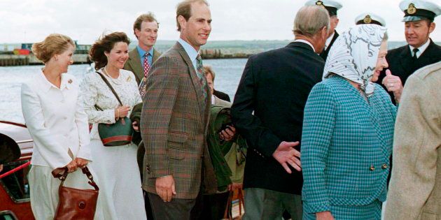 Queen Elizabeth II, Prince Edward, Sophie, Lord Ivar Mountbatten and his former wife, Penny, in 1995.