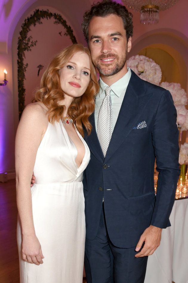 Jessica Chastain and Gian Luca Passi de Preposulo attend the Vanity Fair and HBO Dinner celebrating the Cannes Film Festival at Hotel du Cap-Eden-Roc on May 20, 2017 in Cap d'Antibes, France.