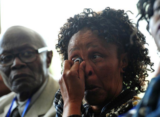 Jalisile Ngqondwana, who is a mother to one of the victims, couldnt hold back tears during the Life Esidimeni arbitration hearing at Emoyeni Conference Centre, Parktown on October 09, 2017 in Johannesburg, South Africa.