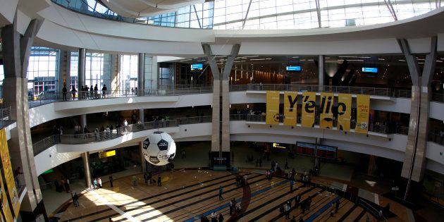 A general view of the inside of the newly opened Central Terminal Building is seen at O.R. Tambo International Airport outside of Johannesburg April 20, 2010.