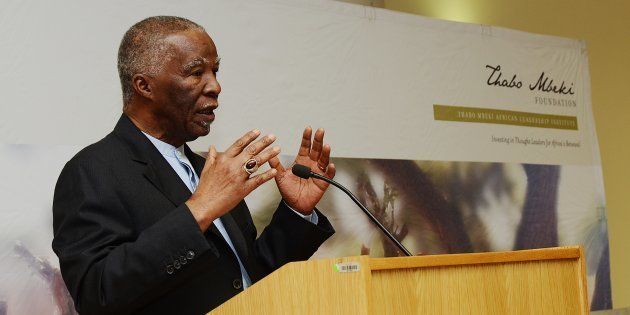 Former President Thabo Mbeki addresses University of South Africa (Unisa) students in October 2016 in Pretoria, South Africa.