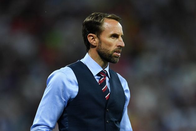 Gareth Southgate, Manager of England looks on during the 2018 FIFA World Cup Russia group G match between Tunisia and England at Volgograd Arena on June 18, 2018 in Volgograd, Russia.