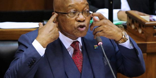 President Jacob Zuma gestures as he addresses the parliament in Cape Town, South Africa, November 2, 2017.