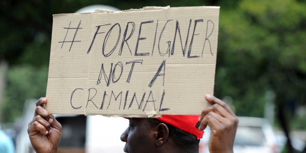 A protest aginst xenophobia in Johannesburg in December 2016.