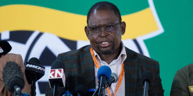 Enoch Godongwana addresses the media during the ANC's national policy conference at the Nasrec Expo Centre on July 05 2017 in Johannesburg.