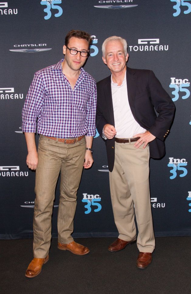 Simon Sinek and Eric Schurenberg attend Inc. Magazine 35th Anniversary Party at Tourneau Time Machine on September 9, 2014 in New York City. (Photo by John Parra/Getty Images for Inc. Magazine)