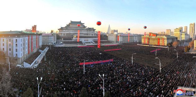 A view of celebrations at Kim Il-sung Square on December 1, in this photo released by North Korea's Korean Central News Agency (KCNA) in Pyongyang December 2, 2017.