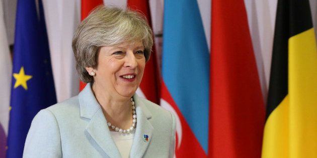 Britain's Prime Minister Theresa May attends the Eastern Partnership summit at the European Council Headquarters in Brussels, Belgium, November 24, 2017. REUTERS/Tatyana Zenkovich/Pool