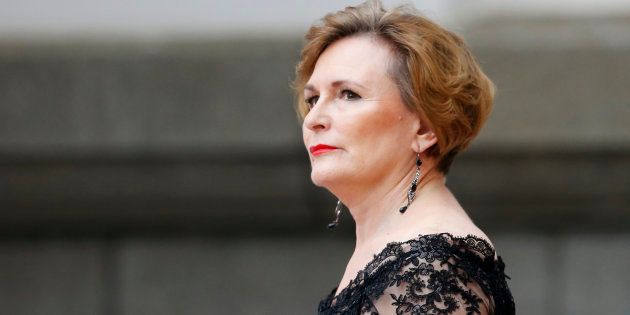 Western Cape Premier and former Democratic Alliance Leader Helen Zille arrives for President Jacob Zuma's Sate of the Nation address at the opening session pf Parliament in Cape Town, February 12, 2015.