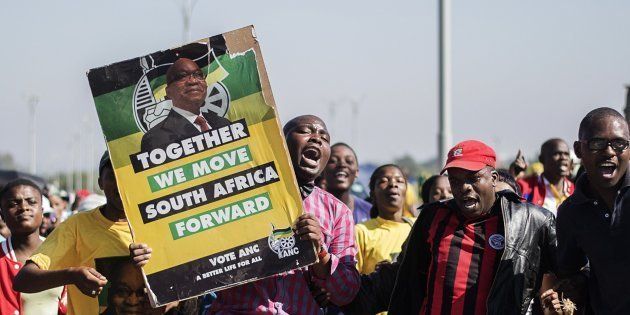 South African ruling party African National Congress supporters in Polokwane, Limpopo, on May 1, 2014.