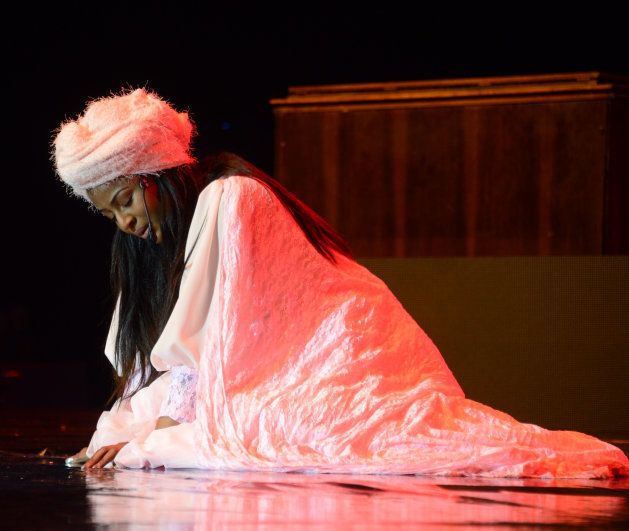 JOHANNESBURG, SOUTH AFRICA JUNE 24: (SOUTH AFRICA OUT) Actress Jessica Nkosi performs Maria The Musical perfomance during the Crown Gospel Blesstival at Carnival City on June 24, 2017 in Johannesburg, South Africa. The Crown Gospel Blesstival is an event for music festivities, a celebration of the SABC Crown Gospel music awards. The event highlights the success of these awards through performances of the winners and nominees of the previous years. (Photo by Gallo Images / Frennie Shivambu)