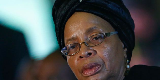 Nelson Mandela's widow Graca Machel attends a send-off ceremony for late former South African President Mandela at Waterkloof Air Force base in Pretoria December 14, 2013.