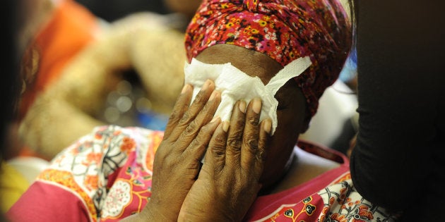 Bertha Molefe, who lost her daughter in the Life Esidimeni tragedy, breaks down during the February 2017 media briefing by the Health Ombudsman on his report on the deaths. The report into the deaths of psychiatric patients transferred from Life Esidimeni healthcare revealed that 94 patients died; later the toll went up to at least 100.