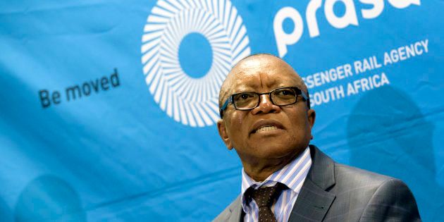 Then chairperson of the Prasa board, Popo Molefe, addresses the media about the findings of the Public Protector on September 3, 2015 in Pretoria.