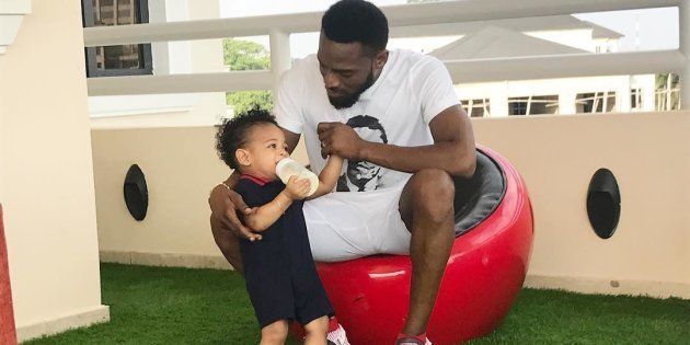 D'Banj and his late son, Daniel.