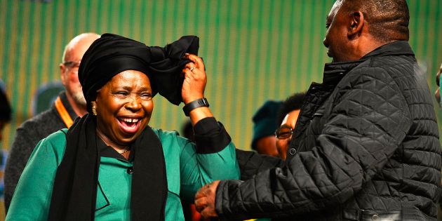 Deputy President Cyril Ramaphosa (R) and Nkosazana Dlamini-Zuma.