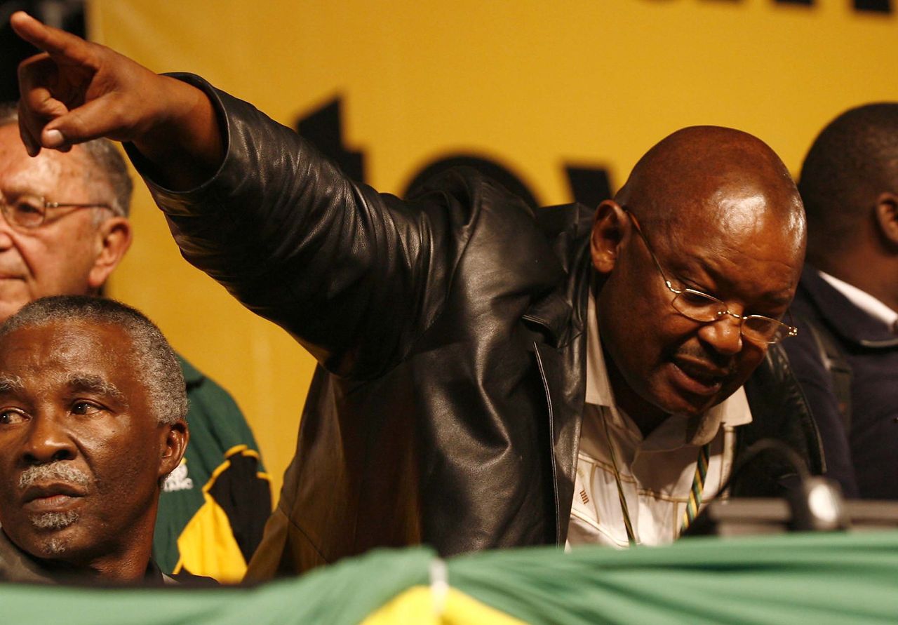 Mosioua Lekota, then the ANC's chairperson, struggles to contain the jeering and booing on the opening day of the ANC's national conference at Polokwane in 2007.