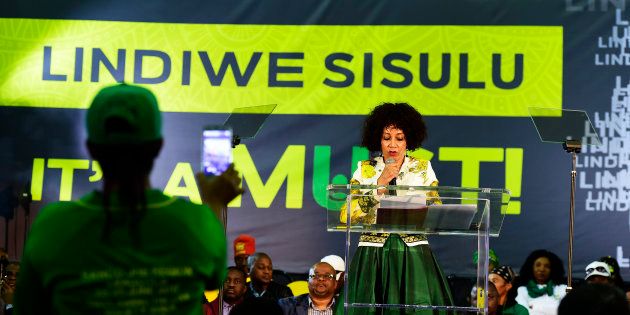 ANC presidential candidate Lindiwe Sisulu addresses the audience during a Nelson Mandela lecture in Kliptown, Soweto on July 22, 2017 in Johannesburg, South Africa.