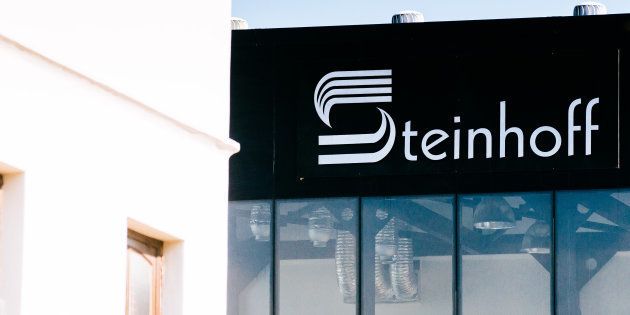 A Steinhoff International Holdings NV logo sits on display outside the company's offices in Stellenbosch, South Africa, on Wednesday, Aug. 17, 2016.