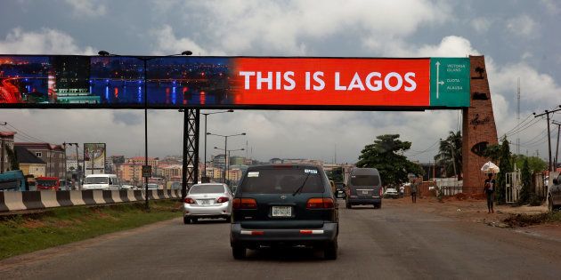 A billboard across the Lagos-Ibadan expressway at Ojodu district in Nigeria's commercial capital Lagos – July 1 2017.