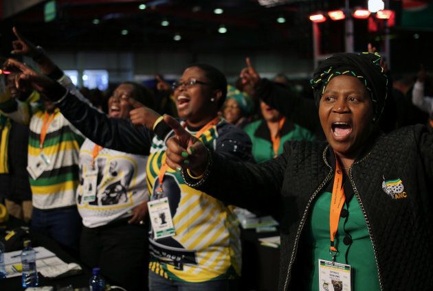 Delegates sing during the African National Congress 5th National Policy Conference at the Nasrec Expo Centre in Soweto, South Africa June 30, 2017. REUTERS/Siphiwe Sibeko