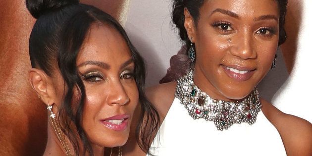 LOS ANGELES, CA - JULY 13: Jada Pinkett Smith, Tiffany Haddish, Regina Hall and Queen Latifah attend the Premiere Of Universal Pictures' 'Girls Trip' at Regal LA Live Stadium 14 on July 13, 2017 in Los Angeles, California. (Photo by Todd Williamson/Getty Images)