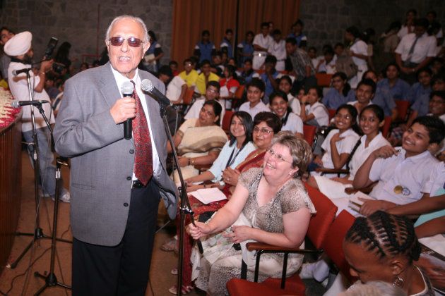 NEW DELHI, INDIA- JULY 18: South African politician and anti-apartheid activist, Ahmed Kathrada at a function to mark Nelson Mandela International Day in New Delhi on July18, 2011. (Photo by Jyoti Kapoor/India Today Group/Getty Images)