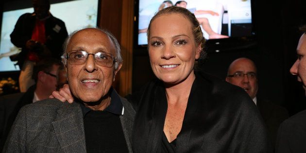 Ahmed Kathrada and Zelda la Grange.