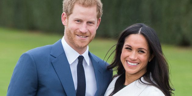 Prince Harry and Meghan Markle during an official photocall to announce their engagement on Nov. 27, 2017 in London.