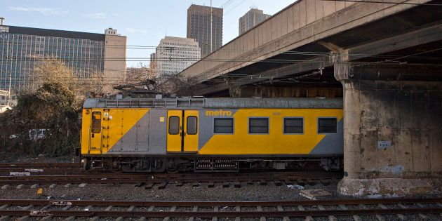 Metro Train in inner-city Johannesburg, South Africa.