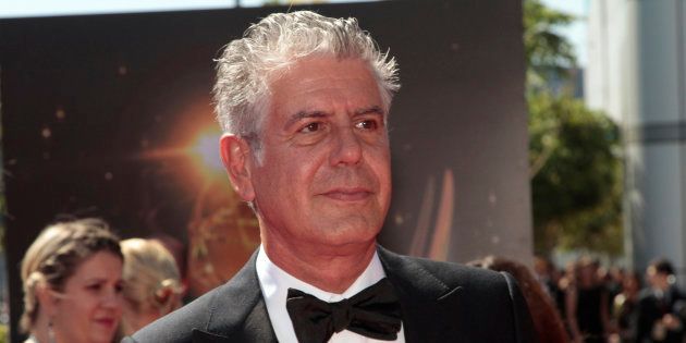 Chef and television personality Anthony Bourdain arrives at the 65th Primetime Creative Arts Emmy Awards in Los Angeles, California September 15, 2013. REUTERS/Jonathan Alcorn (UNITED STATES - Tags: ENTERTAINMENT HEADSHOT)