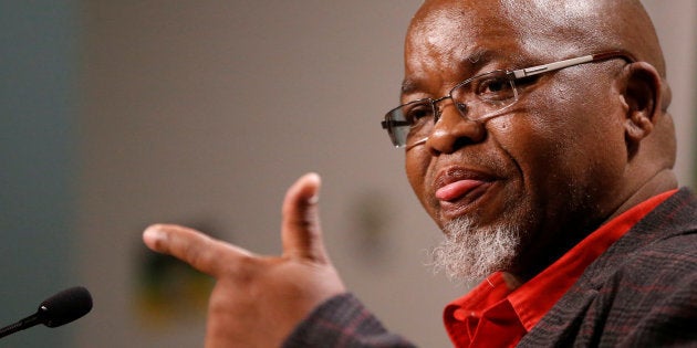 African National Congress (ANC) Secretary General Gwede Mantashe gestures during a media briefing at Luthuli house, the ANC headquarters in Johannesburg, South Africa, May 29, 2017.