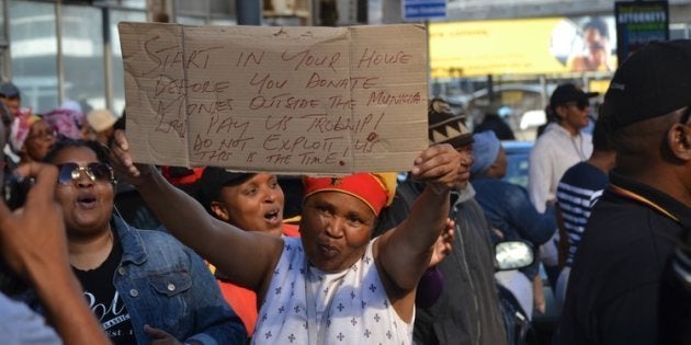 Port Elizabeth municipal workers on strike in June demanding back pay.