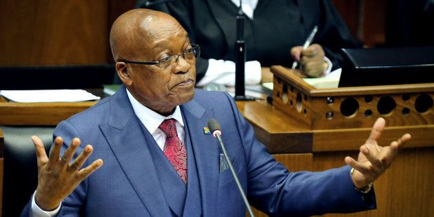 President Jacob Zuma gestures as he addresses parliament in Cape Town, South Africa, November 2, 2017.