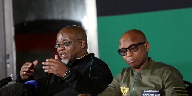 Secretary General Gwede Mantashe and Spokesperson Zizi Kodwa during the ANC's national policy conference at the Nasrec Expo Centre on June 30, 2017 in Johannesburg.