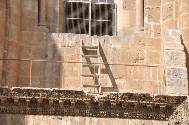 The ladder has only been moved twice in more than two centuries because the six churches who govern the site can't agree on who'll take possession of it