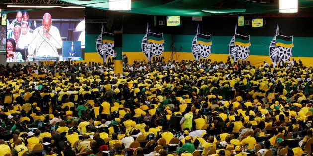 ANC members and delegates attend the 54th National Conference of the ruling African National Congress (ANC) at the Nasrec Expo Centre in Johannesburg, South Africa December 16, 2017.