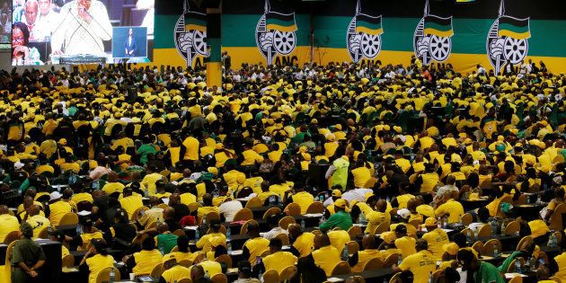 ANC members and delegates attend the 54th National Conference of the ANC at the Nasrec Expo Centre in Johannesburg, South Africa, December 16, 2017. REUTERS/Siphiwe Sibeko