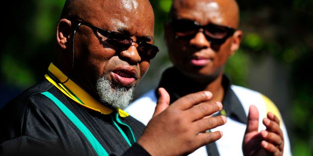 ANC secretary-general Gwede Mantashe and ANC national spokesperson Zizi Kodwa during the party's special national executive committee meeting at the St Georges Hotel on November 11, 2017 in Pretoria, South Africa.