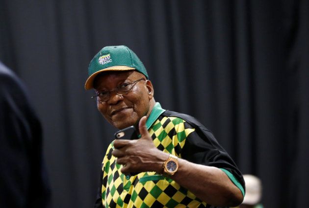 President of South Africa Jacob Zuma gestures during the 54th National Conference of the ruling African National Congress (ANC) at the Nasrec Expo Centre in Johannesburg, South Africa December 17, 2017. REUTERS/Siphiwe Sibeko