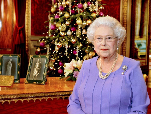 Queen Elizabeth in Buckingham Palace, after recording her Christmas Day television broadcast to the Commonwealth, Dec. 10, 2014.