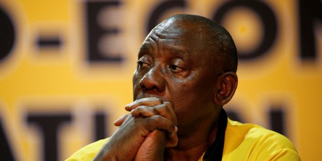 Deputy president of South Africa Cyril Ramaphosa looks on during the 54th National Conference of the ruling African National Congress (ANC) at the Nasrec Expo Centre in Johannesburg, South Africa December 17, 2017.