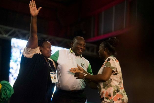 SOWETO, SOUTH AFRICA DECEMBER 18: (SOUTH AFRICA OUT): New president of the ANC Cyril Ramaphosa during the announcement of new party leadership at the 5th African National Congress (ANC) national conference at the Nasrec Expo Centre on December 18, 2017 in Soweto, South Africa. As ANC delegates supporters of the two presidential candidates were equally confident that their preferred choice will be announced as the new president of the ANC. The race was between Nkosazana Dlamini-Zuma and Cyril Ramaphosa the only two nominees for the party's top position. (Photo by Alet Pretorius/Gallo Images/Getty Images)