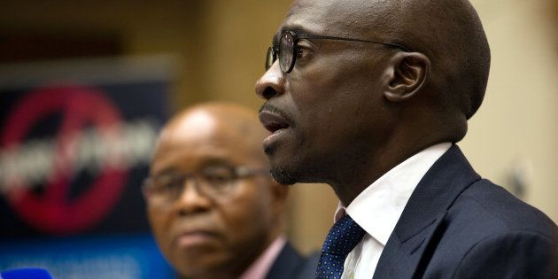 South Africa's Finance Minister Malusi Gigaba attends a news conference in Pretoria, South Africa April 4, 2017.