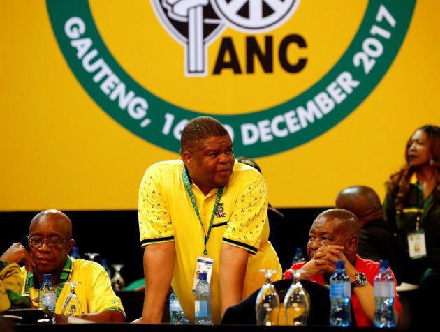 ANC member David Mahlobo reacts as he waits for the election results during the 54th National Conference of the ruling African National Congress (ANC) at the Nasrec Expo Centre in Johannesburg, South Africa December 18, 2017.