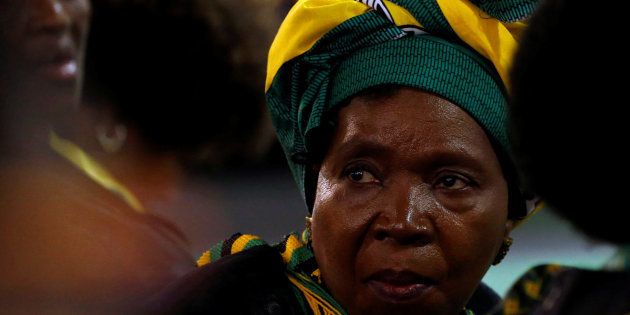 Former minister and chairwoman of the African Union Commission Nkosazana Dlamini-Zuma looks on at the end of the 54th National Conference of the ruling African National Congress (ANC) at the Nasrec Expo Centre in Johannesburg, South Africa, December 21, 2017. REUTERS/Siphiwe Sibeko