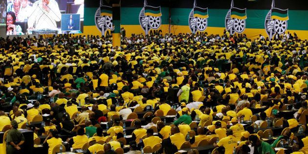 ANC members and delegates attend the 54th National Conference of the ruling African National Congress (ANC) at the Nasrec Expo Centre in Johannesburg, South Africa December 16, 2017.