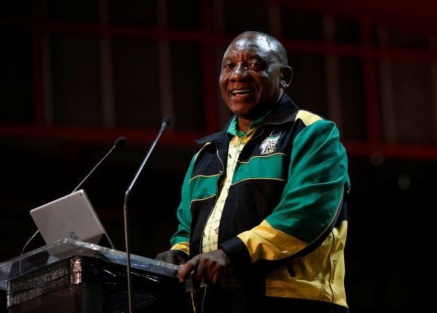 Newly elected president of the African National Congress (ANC) Cyril Ramaphosa makes the closing address at the 54th National Conference of the ruling ANC in Johannesburg, South Africa December 21, 2017. REUTERS/Rogan Ward